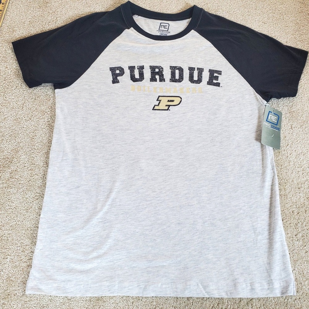 Purdue Boilermakers Men's TShirt SZ Large Short Sleeve Heather Gray Black‎